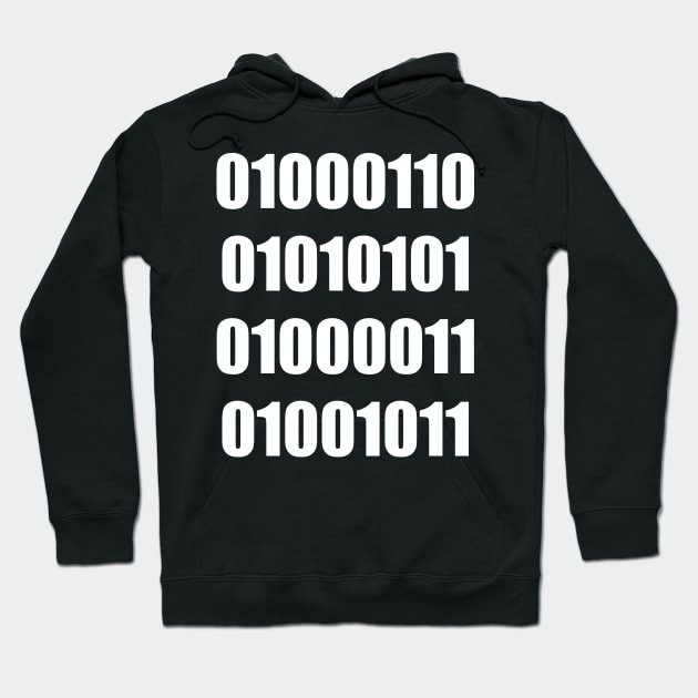 The word "fuck" in binary Hoodie by Bohnenkern